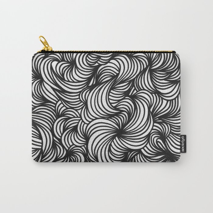 Blackwhite Waves Carry-All Pouch