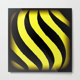 Yellow Zebra Metal Print