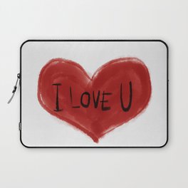I love you red heart painting Laptop Sleeve