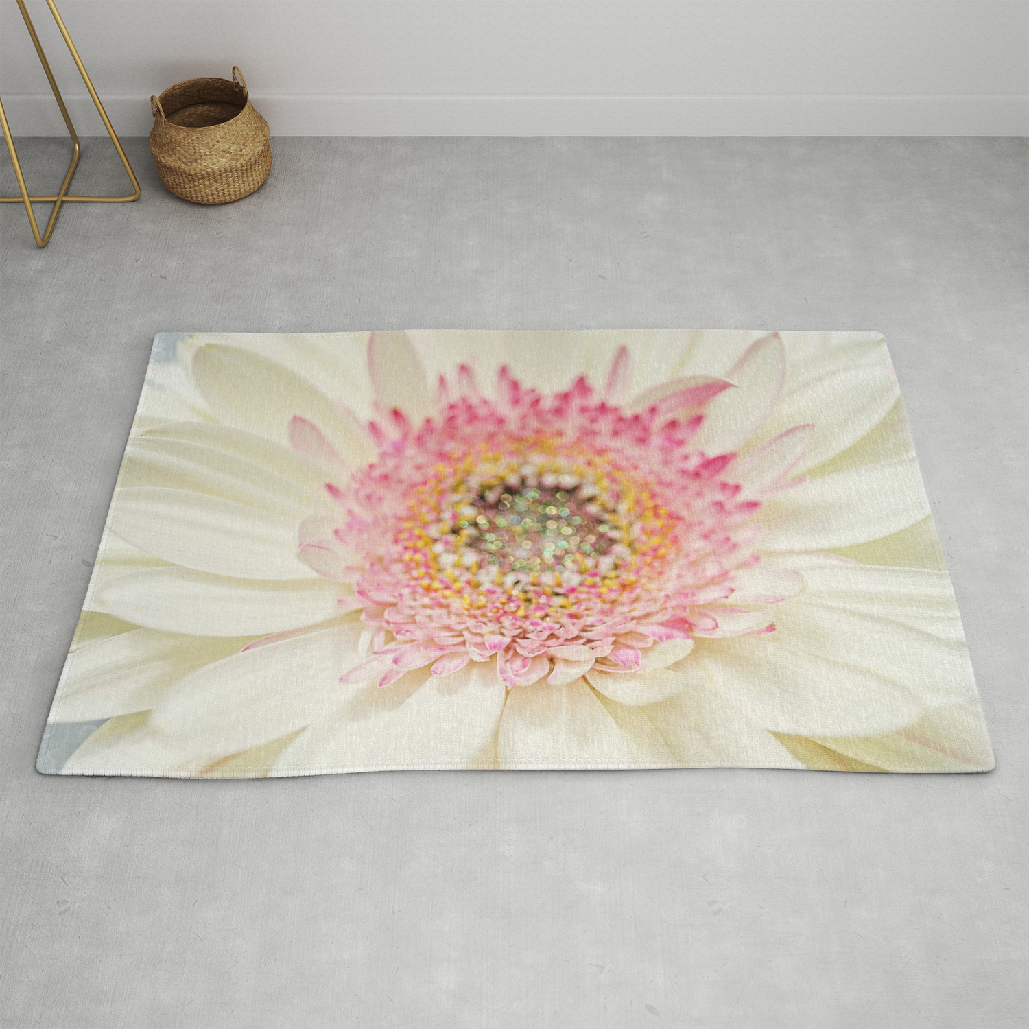 Little Girl Room Decor Wall Art Print Girls Sparkles White Flower Room Decor Glitter Rug By Luvphotography Society6