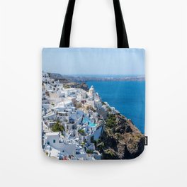 Santorini, Greece, Coastal, Cobalt Blue Ocean  Tote Bag