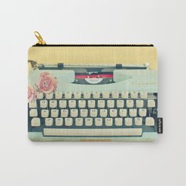 The Typewriter Carry-All Pouch | Pastels, Curated, Yellow, Photo, Pale Blue, Literature, Pastel Colours, Vintage, Floral, Color 