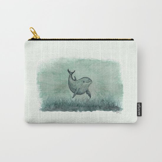 "Notches" by Amber Marine ~ Indian River Lagoon dolphin art, watercolor painting, (c) 2013 Carry-All Pouch
