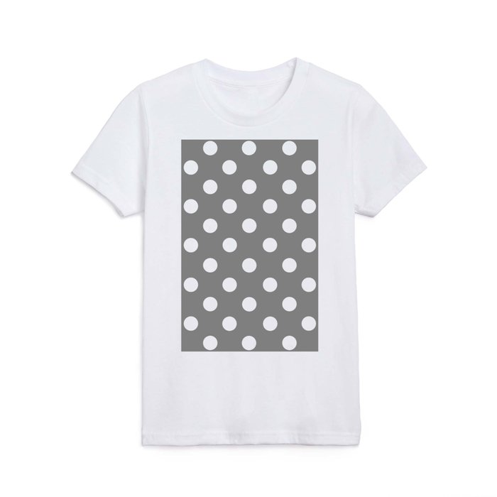 POLKA DOT DESIGN (WHITE-GREY) Kids T Shirt