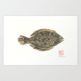 Southern Flounder - Color Art Print