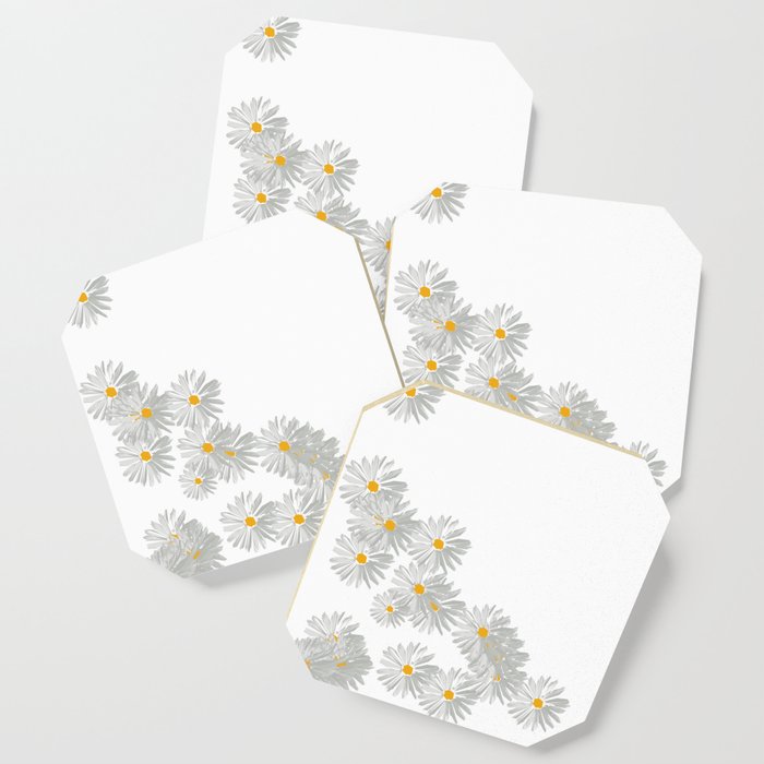 Flower white minimal margarita daisy Coaster