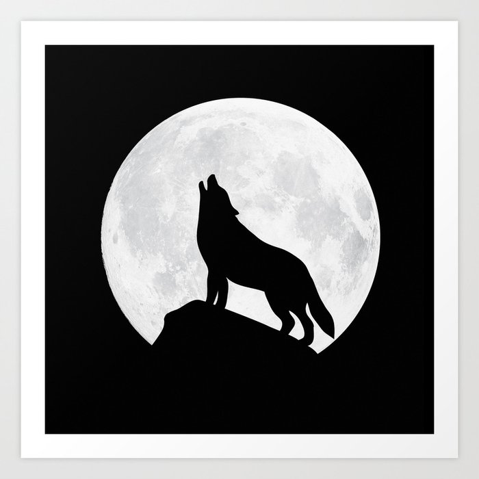 Howling Wolf - Moon Art Print