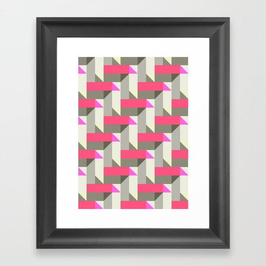 Herringbone geometric Framed Art Print