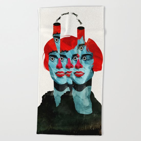 The cats in my head Beach Towel