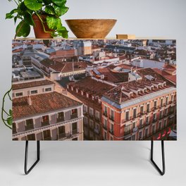 Spain Photography - Madrid Seen From Above Credenza