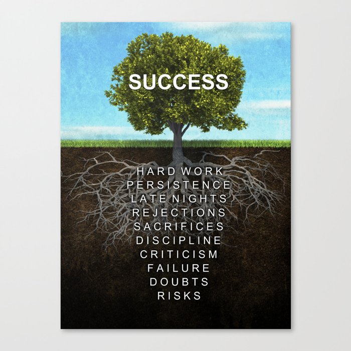 Success Tree Motivational Wall Art Entrepreneur Hustle Motivation Canvas Print By Successhuntersprints Society6