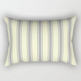 [ Thumbnail: Light Yellow & Dark Gray Colored Lines Pattern Rectangular Pillow ]
