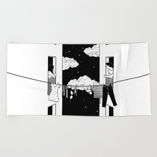 Thinking about you Beach Towel