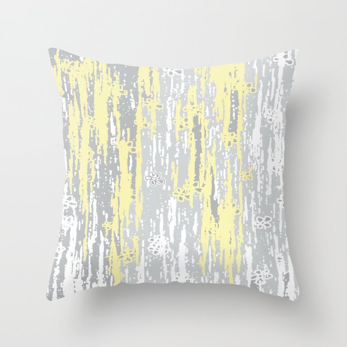Yellow Grey Colors Gradient pattern. modern, minimal, minimalist. line. stripes. Throw Pillow