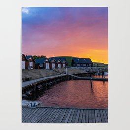 Sunset at Ejerslev Havn Poster