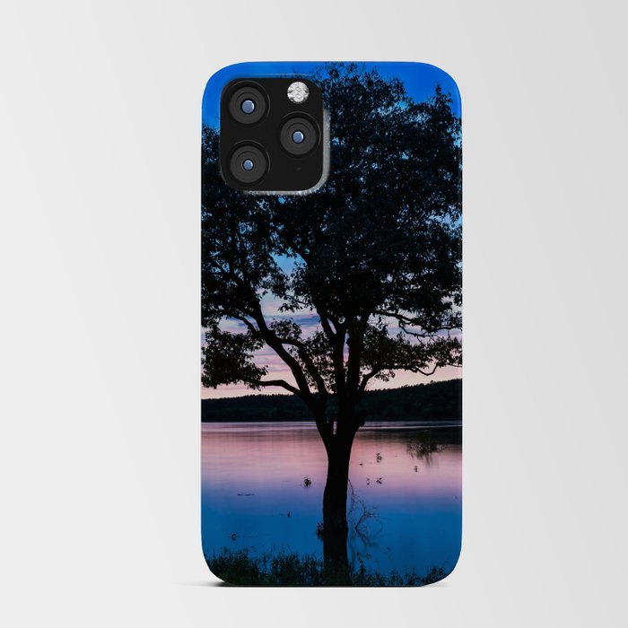 Tranquility - Tree Silhouette in Lake at Dusk in Oklahoma iPhone Card Case
