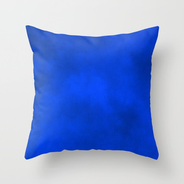 Bright Cobalt-Blue Velvet Throw Pillow