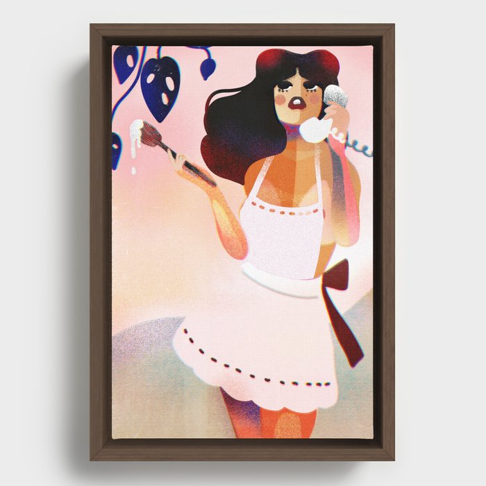 Tropical Sexy Housewife Art-Lily Cakes Framed Canvas