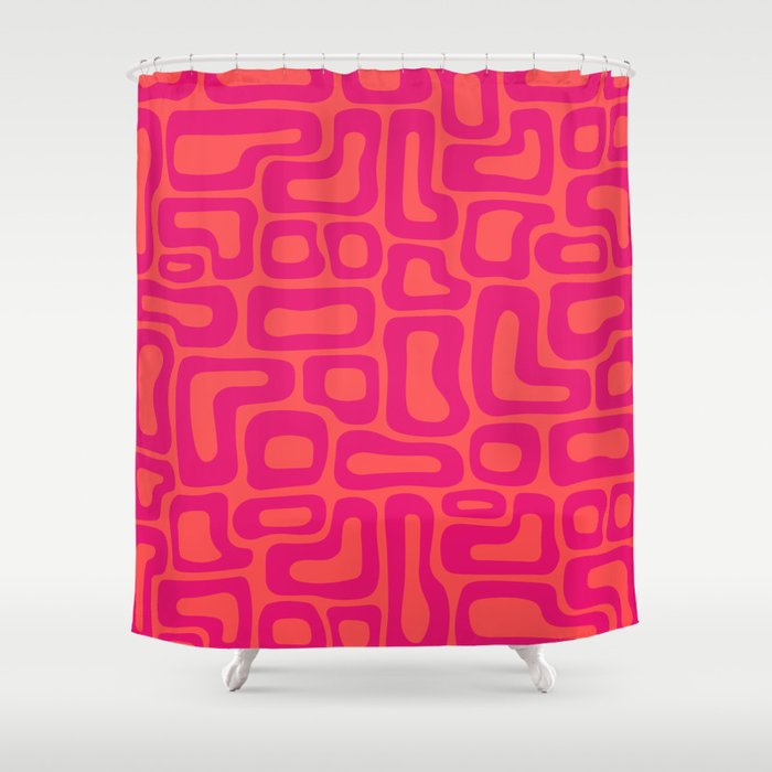 Retro Mid Century Modern Abstract composition 439 Shower Curtain