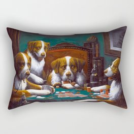 Cassius Marcellus Coolidge Dogs Playing Poker Rectangular Pillow