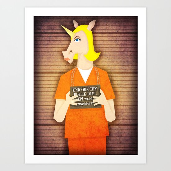 Orange is the New Unicorn Art Print