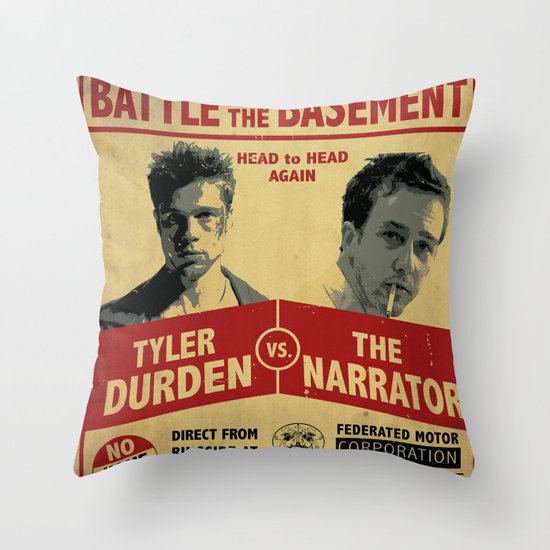 Fight Club Fight Poster Throw Pillow