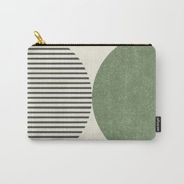 Semicircle Stripes - Green Carry-All Pouch | Calm, Mid Mod, Classic, Midcentury, Minimalist, Aesthetic, Texture, Graphicdesign, Industial, Lineart 