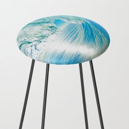 Surfer riding a foamy giant wave, Sun, Sunshine, Ocean, Swimming, Travel, Adventure, Surfing Counter Stool