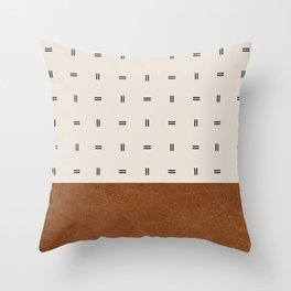 Scandinavian Modern Leather Minimal Pattern Throw Pillow