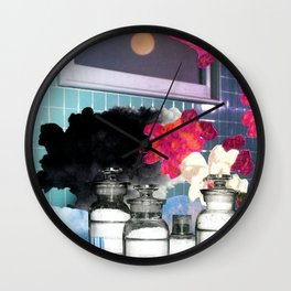 Cocaina, Morphina Wall Clock | Lush, Tile, Window, Clumsy, Morphine, Collage, Flowers, Cityscape, Skyblue, Smoke 
