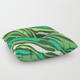 Mid Century Modern Zebra Print Pattern - Green Floor Pillow