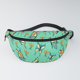 Turquoise Butterfly Fanny Pack | Colorful, Spring, Digital, Butterflies, Turquoise, Butterfly, Pattern, Summer, Graphicdesign 