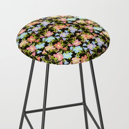 bright green and black evening primrose flower meaning youth and renewal Bar Stool