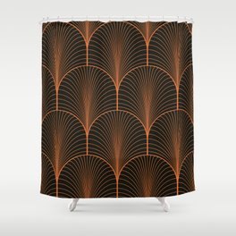 Vintage black and bronze orange seamless pattern Shower Curtain
