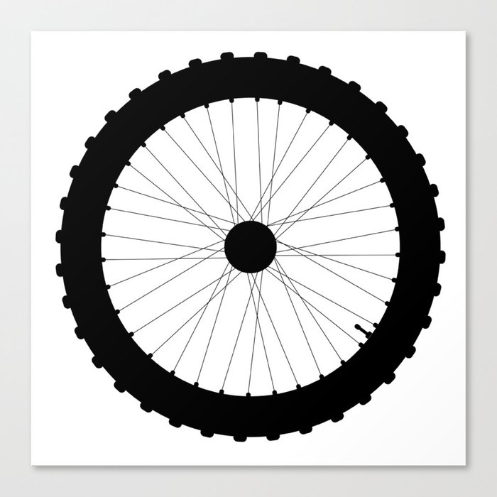 Bicycle Wheel Silhouette Canvas Print
