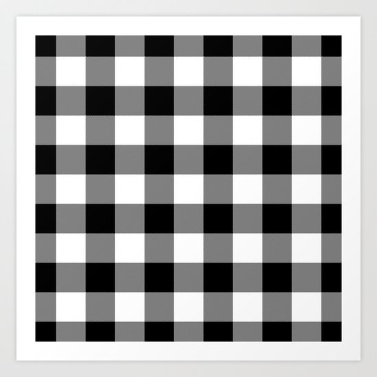 Gingham (Black/White) Art Print