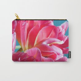 Pink Parrot Tulips bouquet in sunlight close up Carry-All Pouch