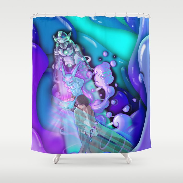 The robot, the assassin, and the energy Shower Curtain