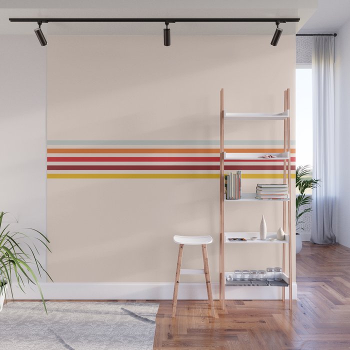 5 Classic Vertical 70s Summer Style Retro Stripes - Ninni Wall Mural