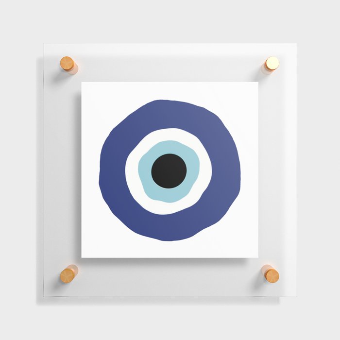 Wiggly Evil Eye - Light and Dark Blue Floating Acrylic Print