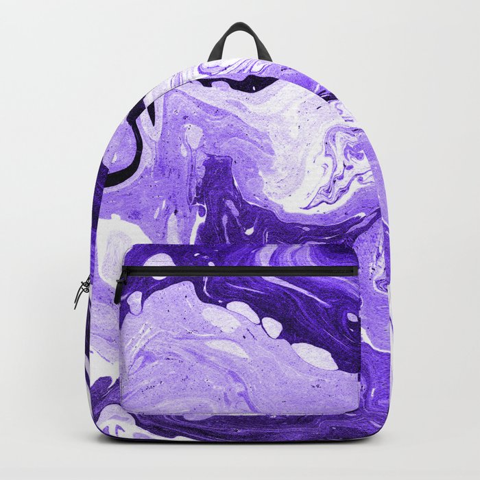 Purple and Black Marble Backpack