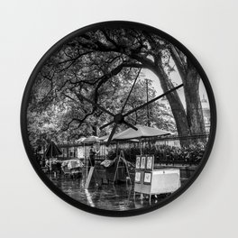 Rainy Day in Jackson Square New Orleans (BW 001) Wall Clock | Neworleans, Jacksonsquare, Frenchquarterdecor, Neworleansdecor, Donnamarie, Artists, Louisiana, Black And White, Photo 