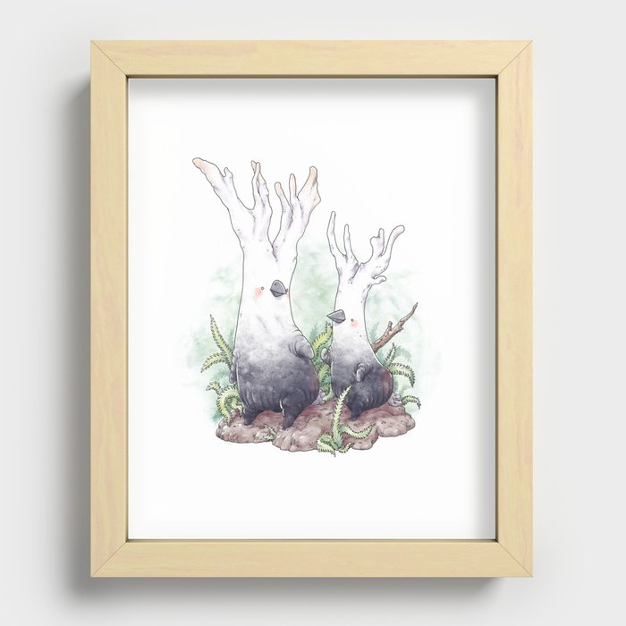 Candle Snuff Mushrooms on a Nature Walk Recessed Framed Print