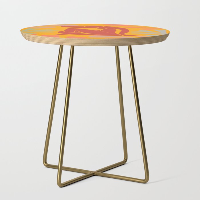 Red Nude with Seagrass Matisse Inspired Side Table