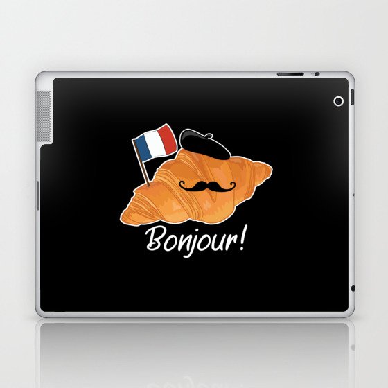 Bonjour French Croissant France Lover Laptop & iPad Skin