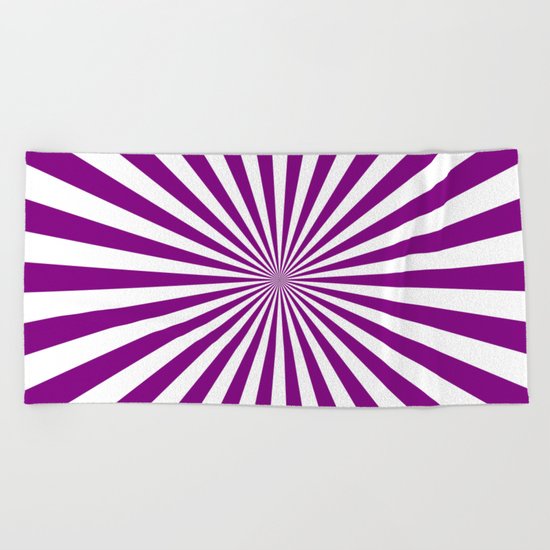 Starburst (Purple/White) Beach Towel