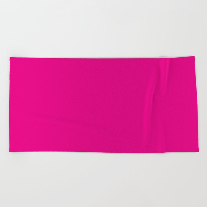 Fuchsia Pink Solid Color Beach Towel