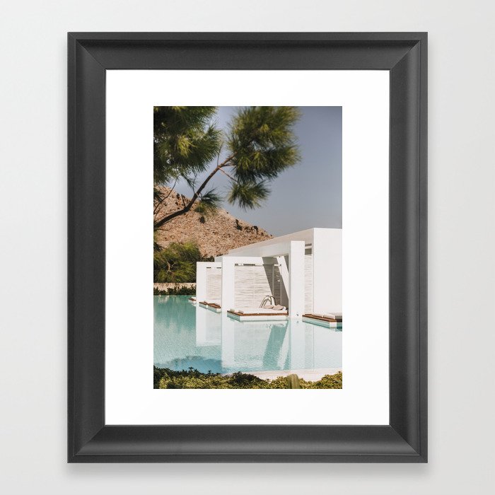 Daydreaming of a sun filled vacation in Greece  Framed Art Print