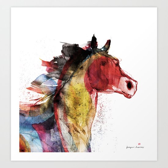 Horse (Running Happiness Detail) Art Print