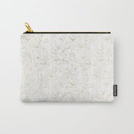 Elegant simple modern faux gold white floral Carry-All Pouch